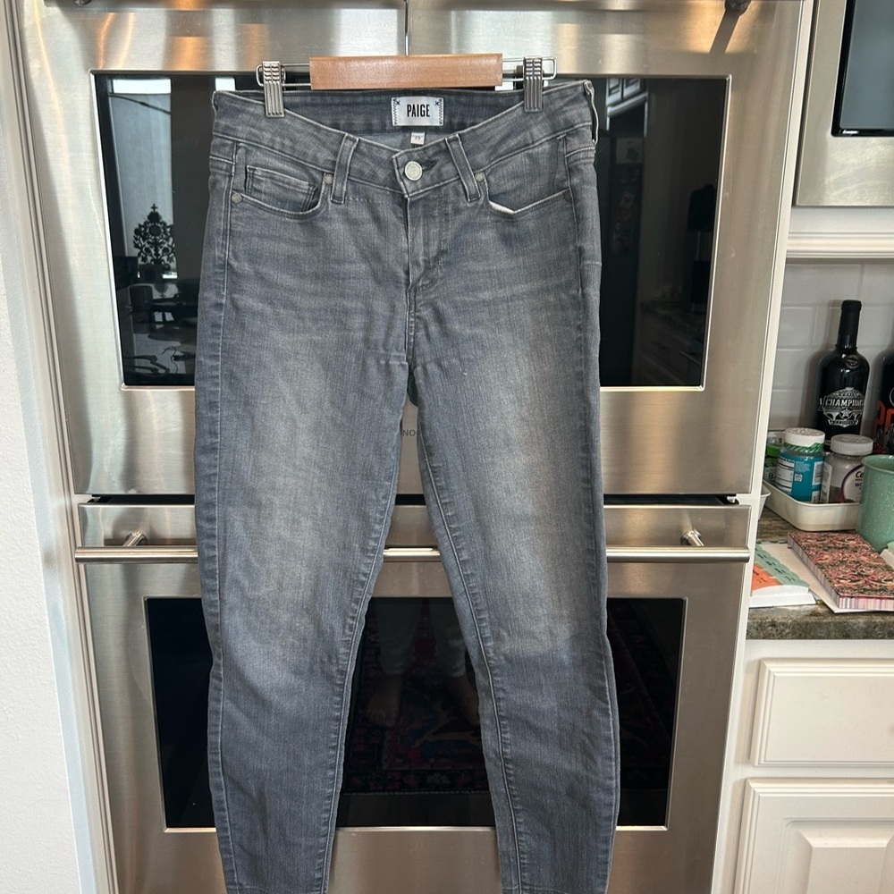 PAIGE Gray Skinny Jeans Sleek Fit, size 29